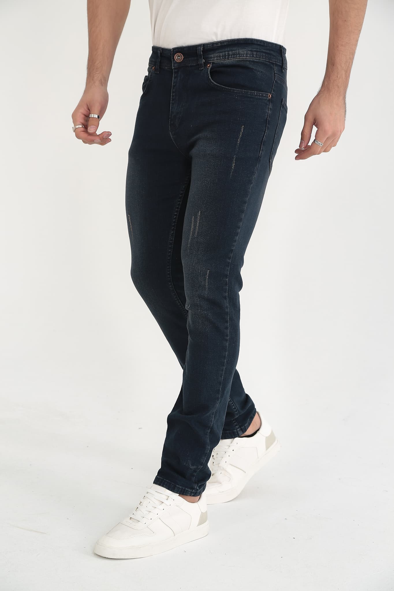 D'Vision Lacivert Çizik Desenli Erkek Jean G-5220-267 - Görsel 1