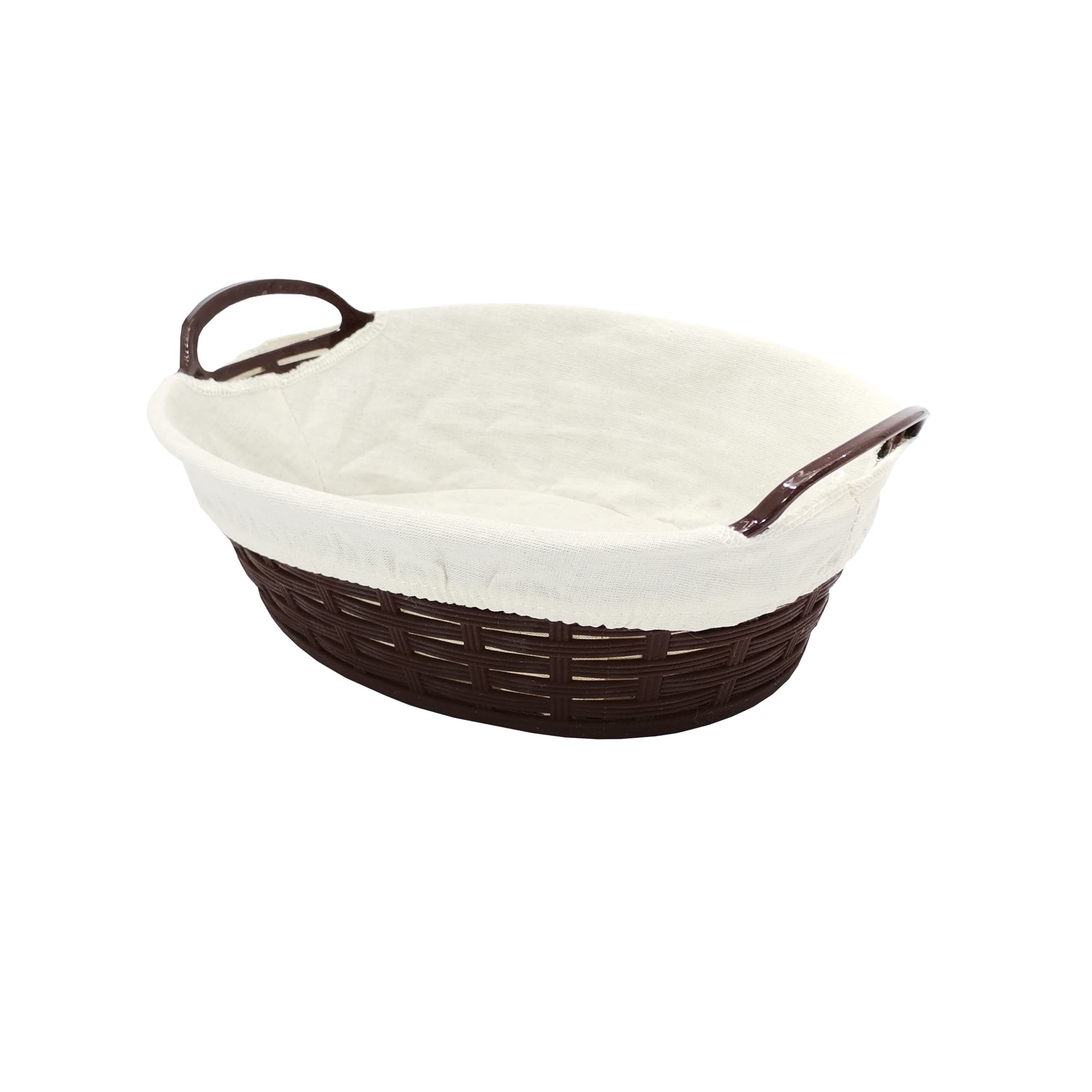 Hasır Oval Bez Kaplamalı Ekmek Sepeti 28 cm - Görsel 1