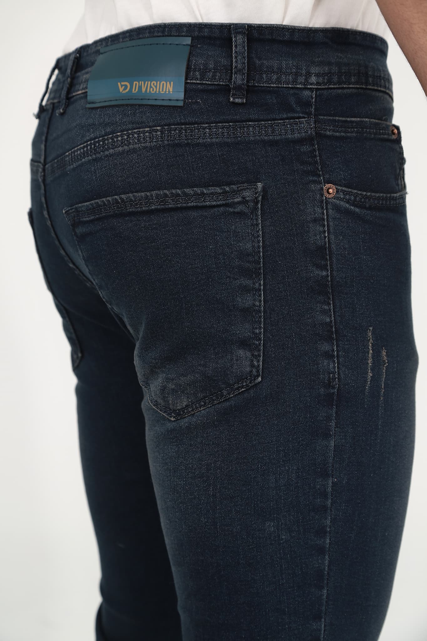 D'Vision Lacivert Çizik Desenli Erkek Jean G-5220-267 - Görsel 4