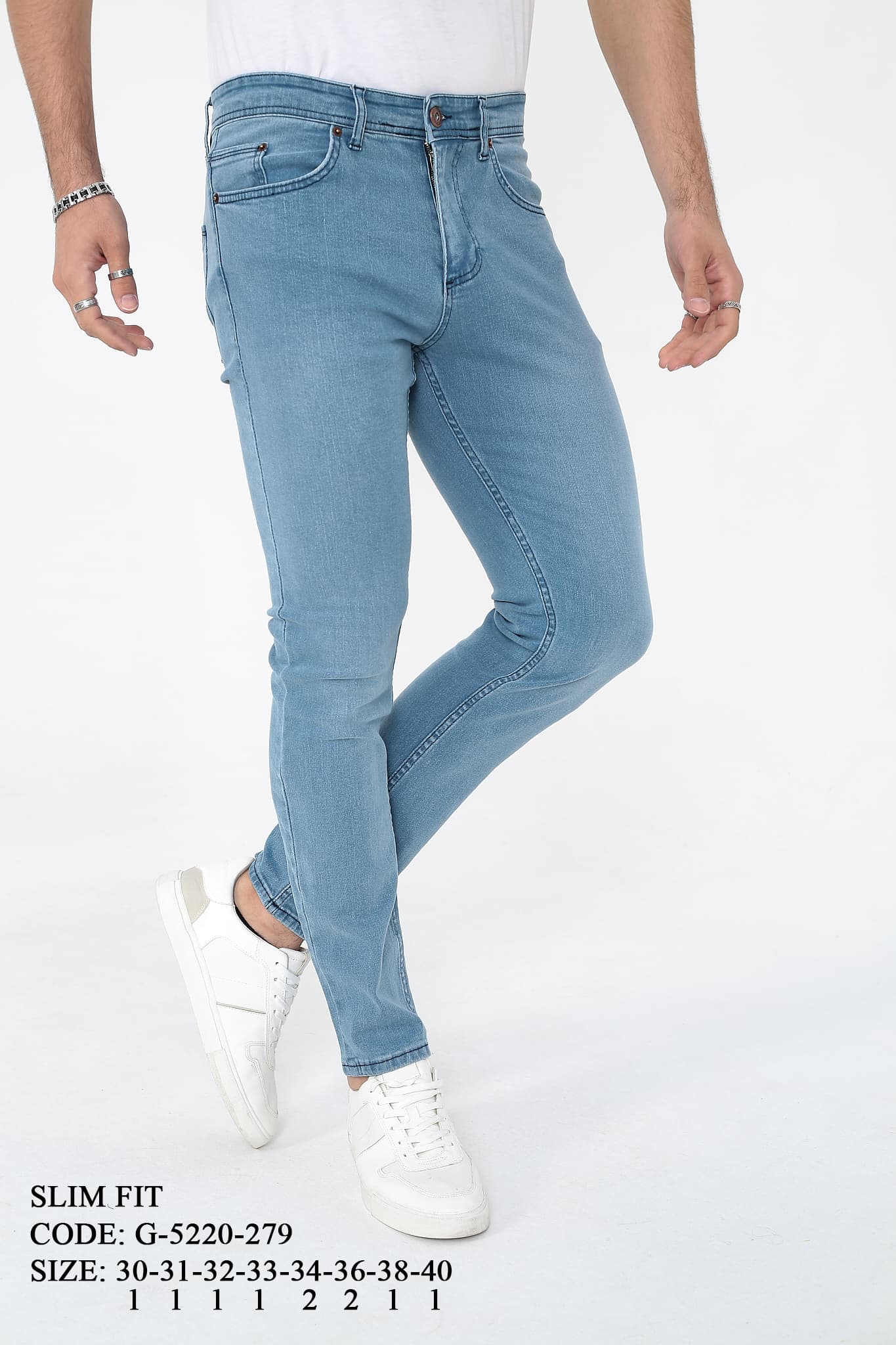 D'Vision Erkek Kot Pantolon G-5220-279 Buz Mavi - Görsel 2