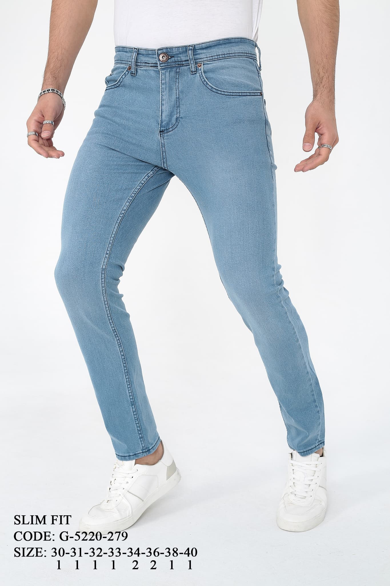 D'Vision Erkek Kot Pantolon G-5220-279 Buz Mavi - Görsel 3