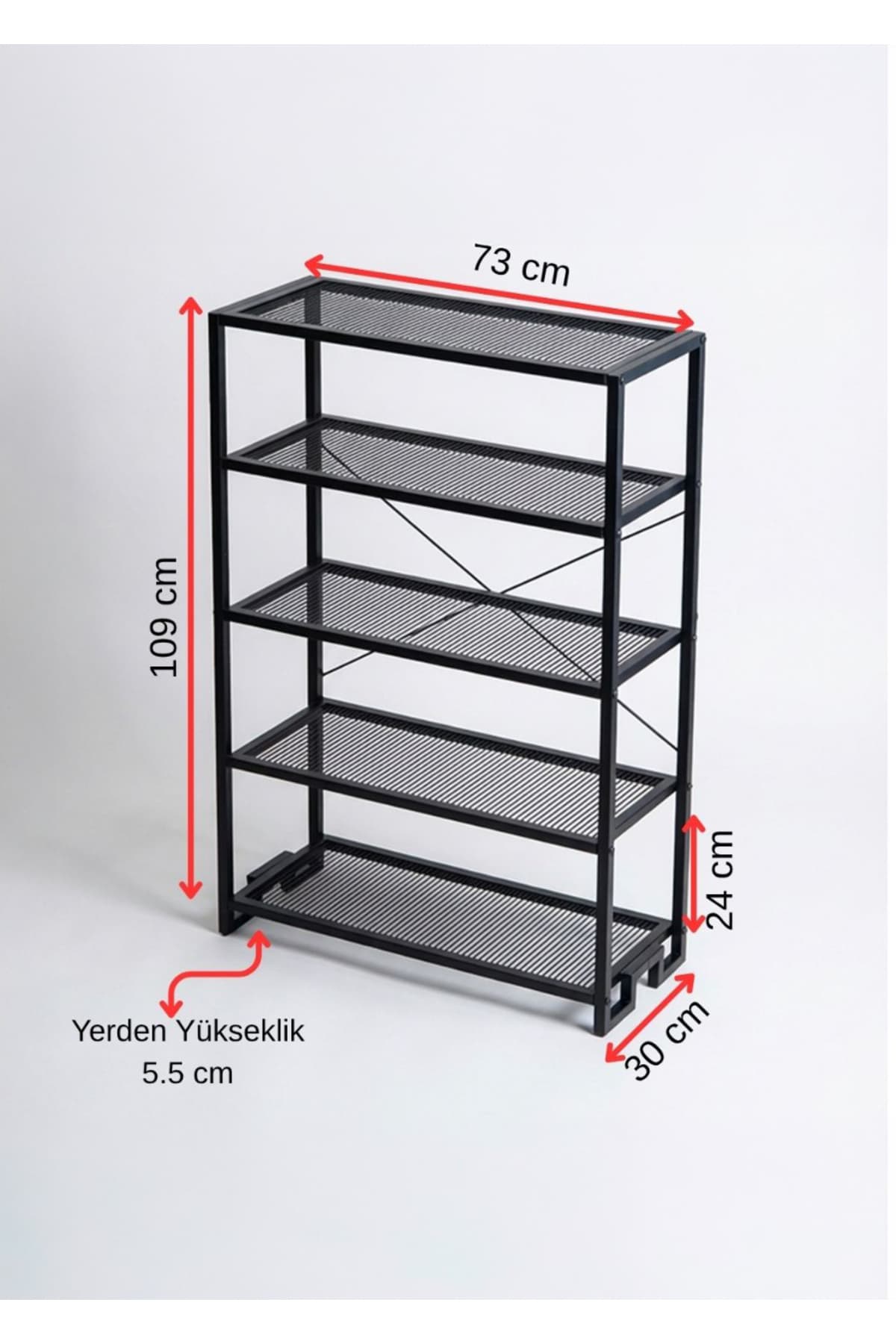 5 Raflı Metal Dresuar ve Ayakkabılık Antre Hol Düzenleyici - Görsel 1