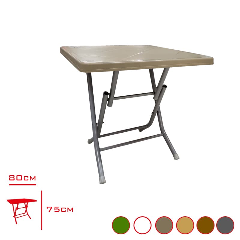 Eko Katlanır Masa 80x80 cm Foça Desenli - Görsel 1