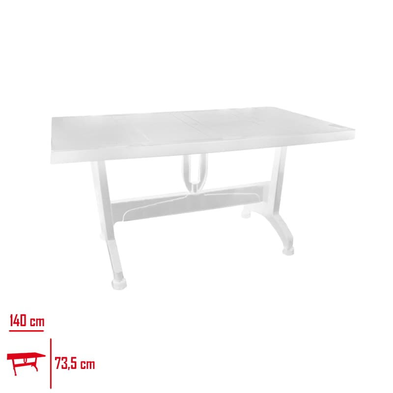 Selvi Masa 80x140 cm Plastik Ayak Beyaz - Görsel 1