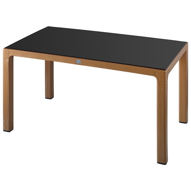 90x150 cm Camlı Teak Düz Masa - Görsel 1