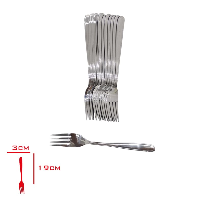 Lokanta Yemek Çatalı 12'li 2 mm 430 Paslanmaz Çelik - Görsel 1