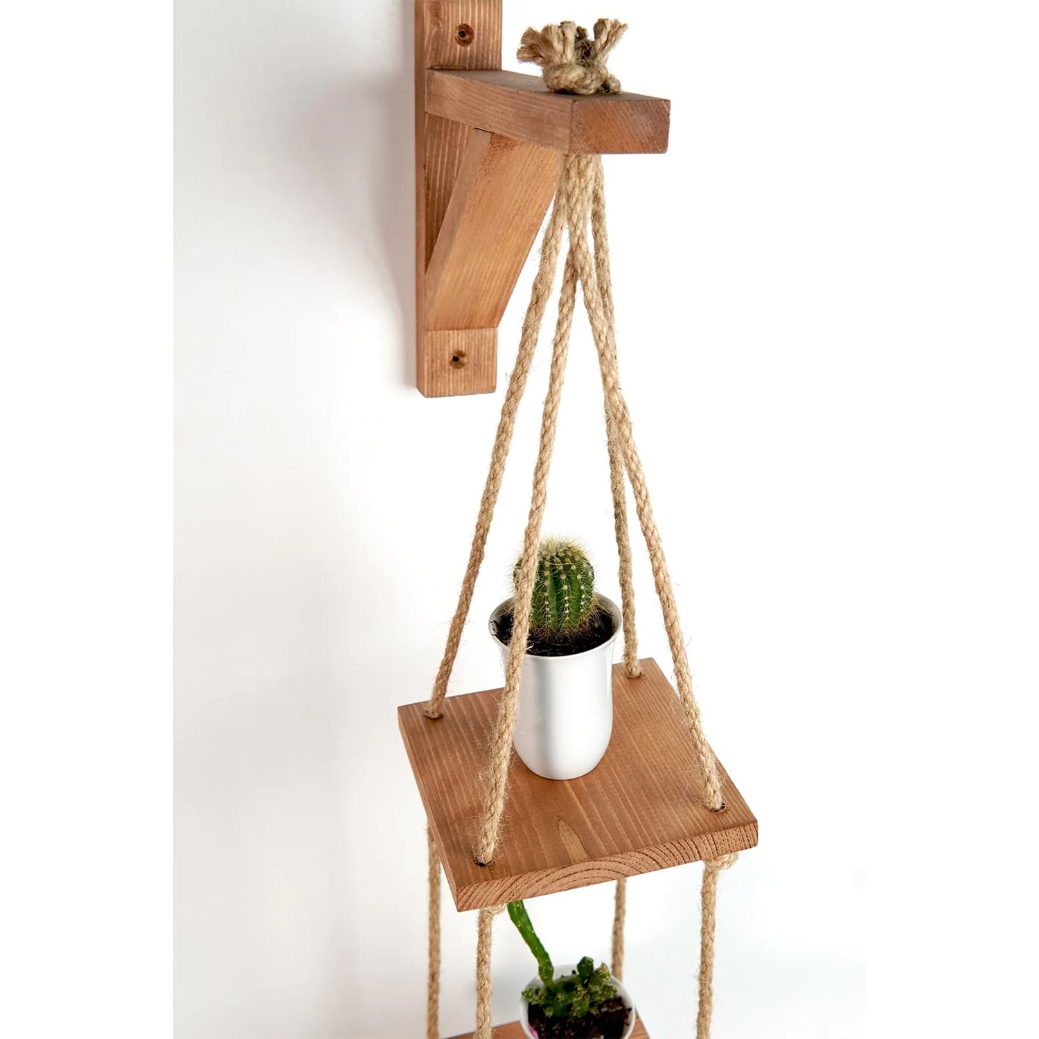 Ahşap Askılı Saksılık Çiçek Rafı 2062 - Görsel 3