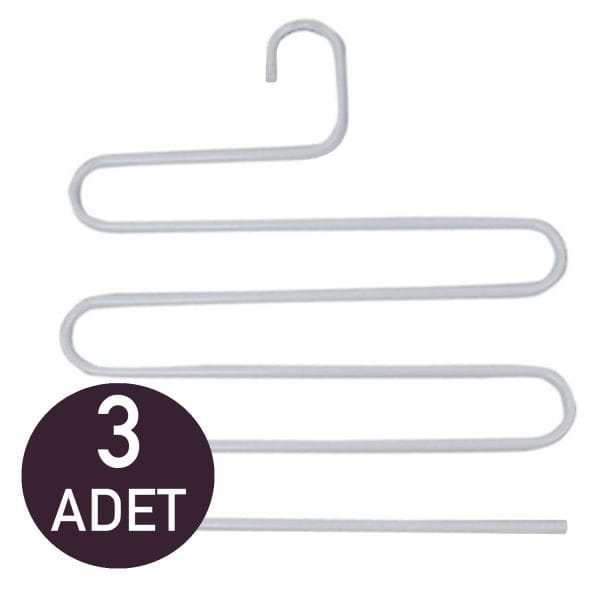 3 Adet Metal Elbise Pantolon Askısı 6009-2