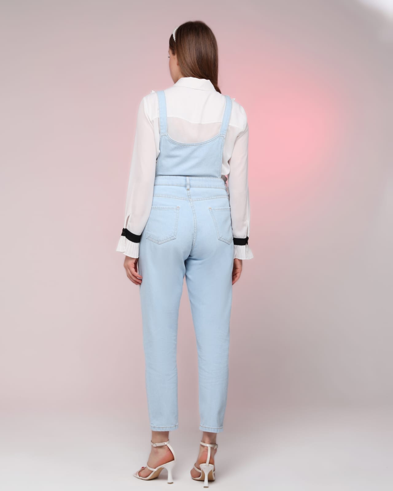 Vovikon KN Buz Mavi Denim Boyfriend Bahçevan Tulum-3