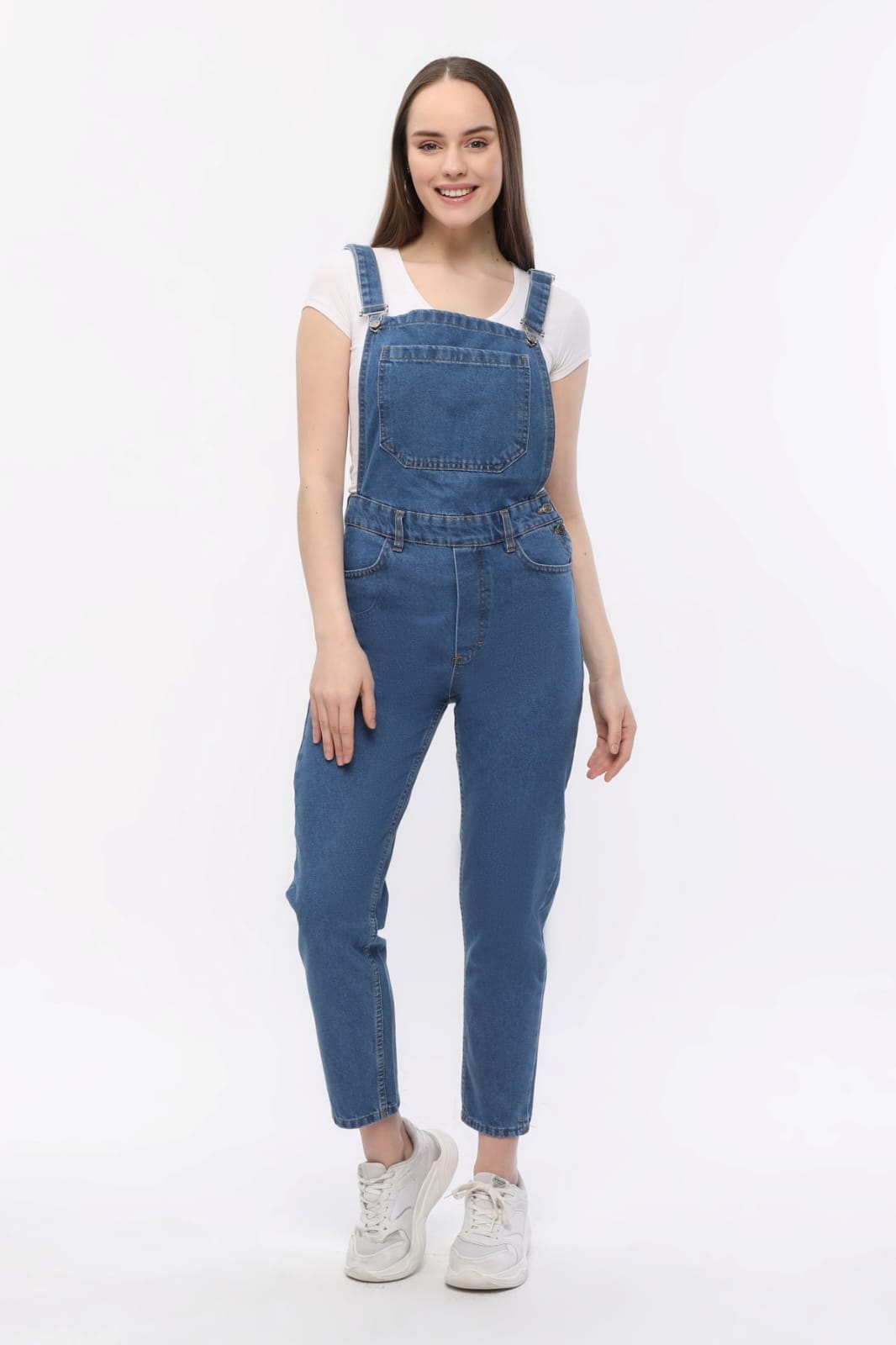 Vovikon KN Mavi Denim Boyfriend Bahçevan Tulum-5