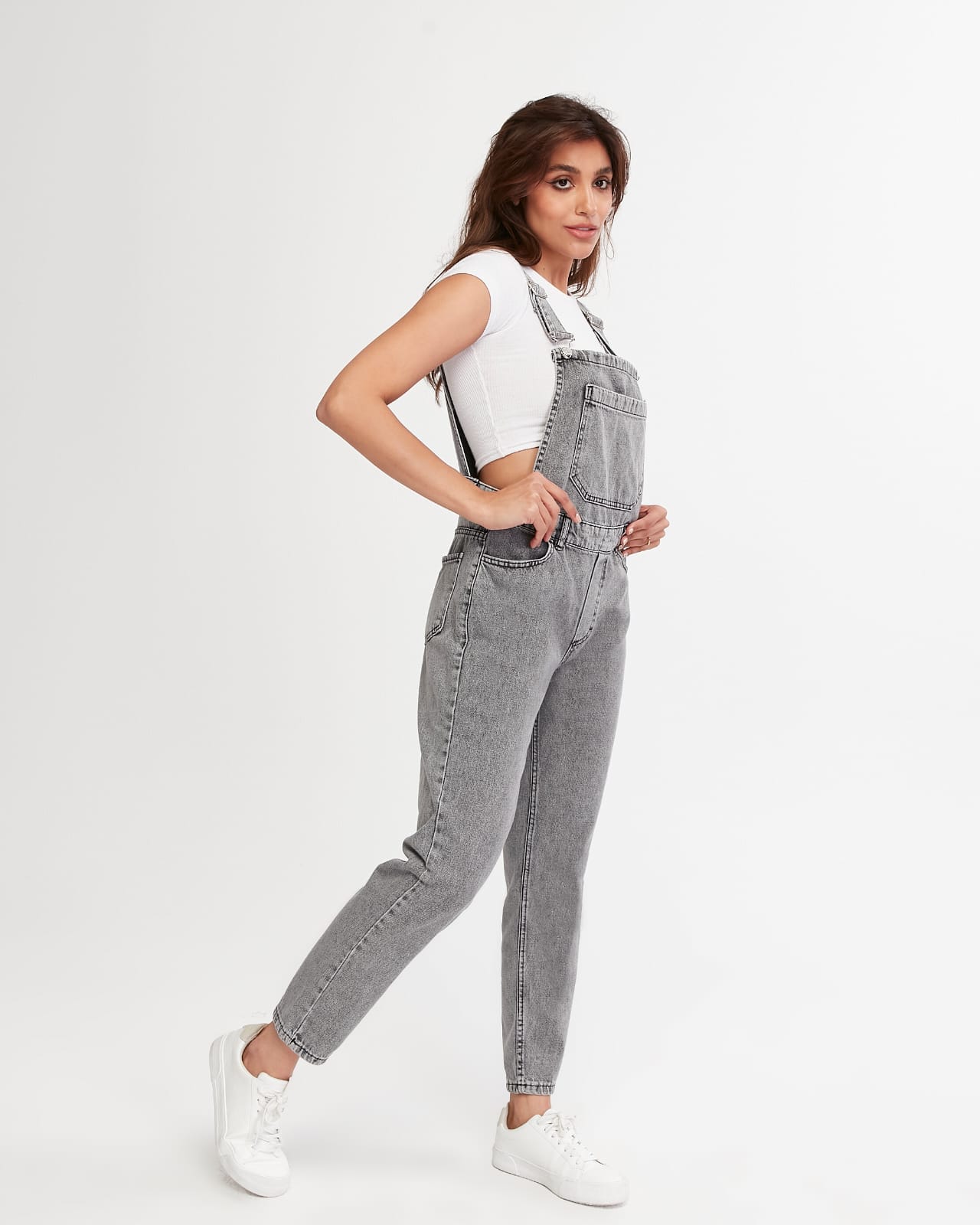 Vovikon KN Kar Siyah Denim Boyfriend Bahçevan Tulum-2