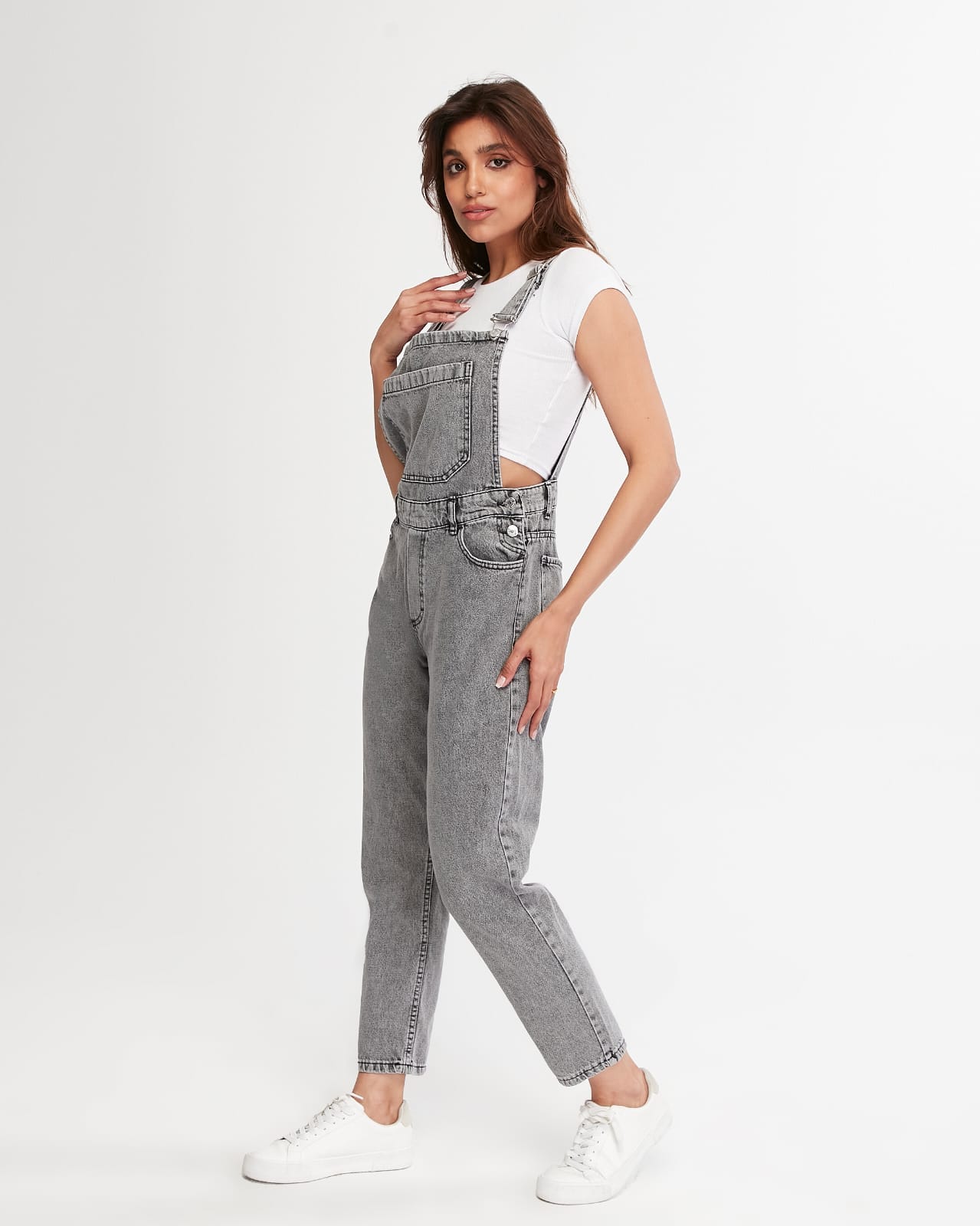 Vovikon KN Kar Siyah Denim Boyfriend Bahçevan Tulum-3