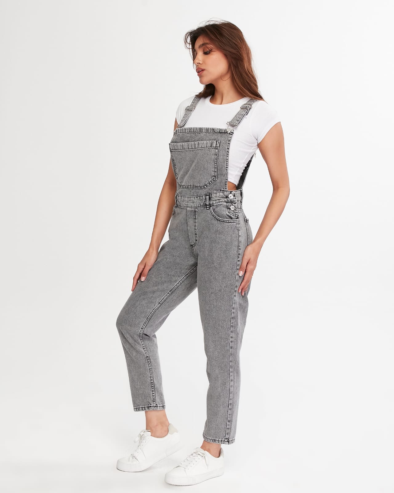 Vovikon KN Kar Siyah Denim Boyfriend Bahçevan Tulum-4