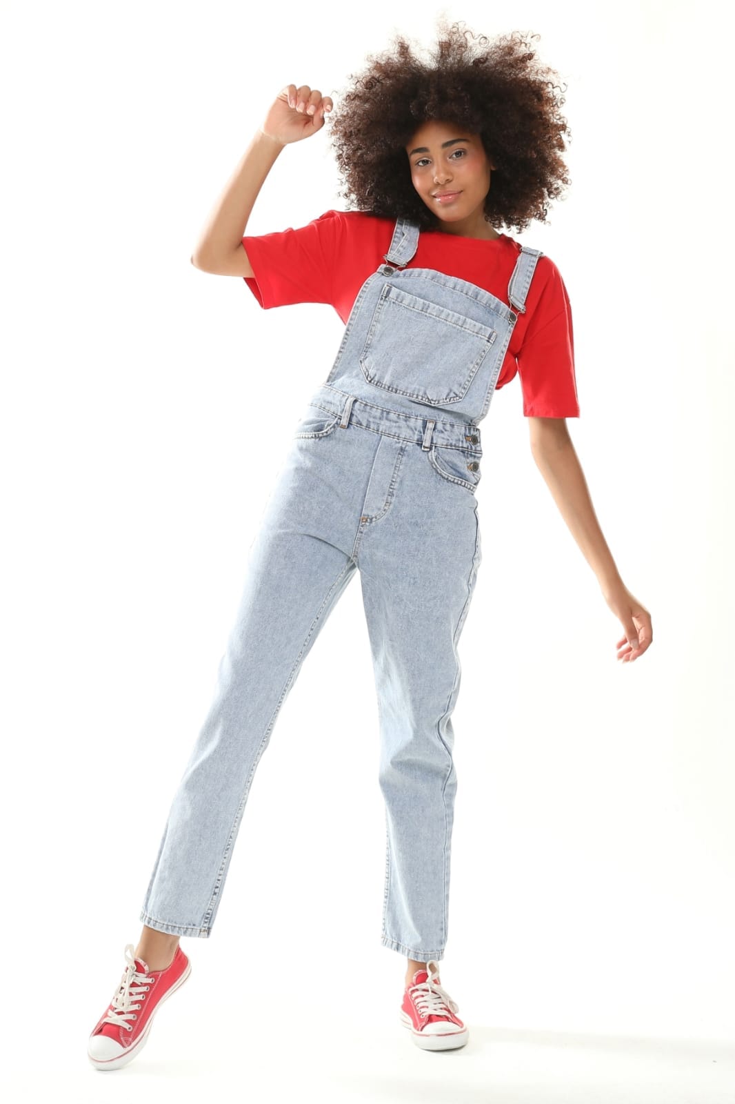 Vovikon KN Taş Yıkama Denim Boyfriend Bahçevan Tulum-2