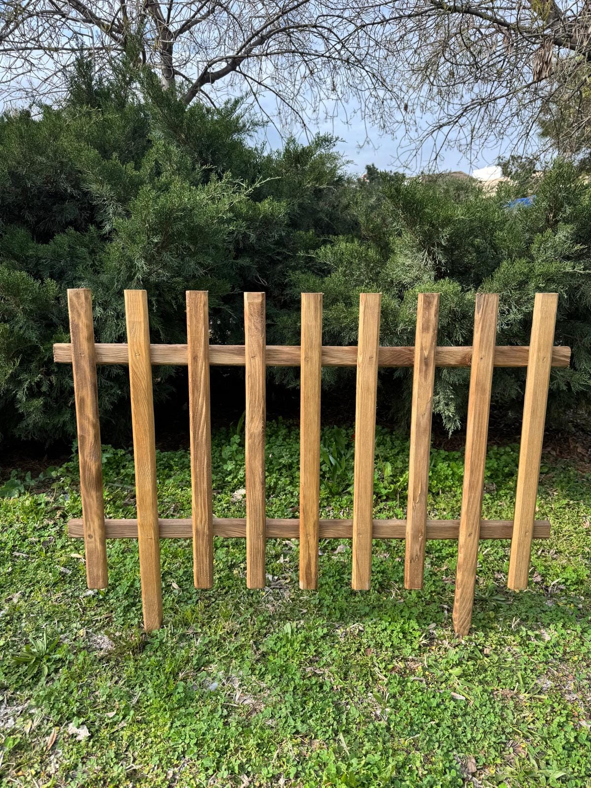 Ahşap Bahçe Çiti 100 cm Dekoratif Çit-1