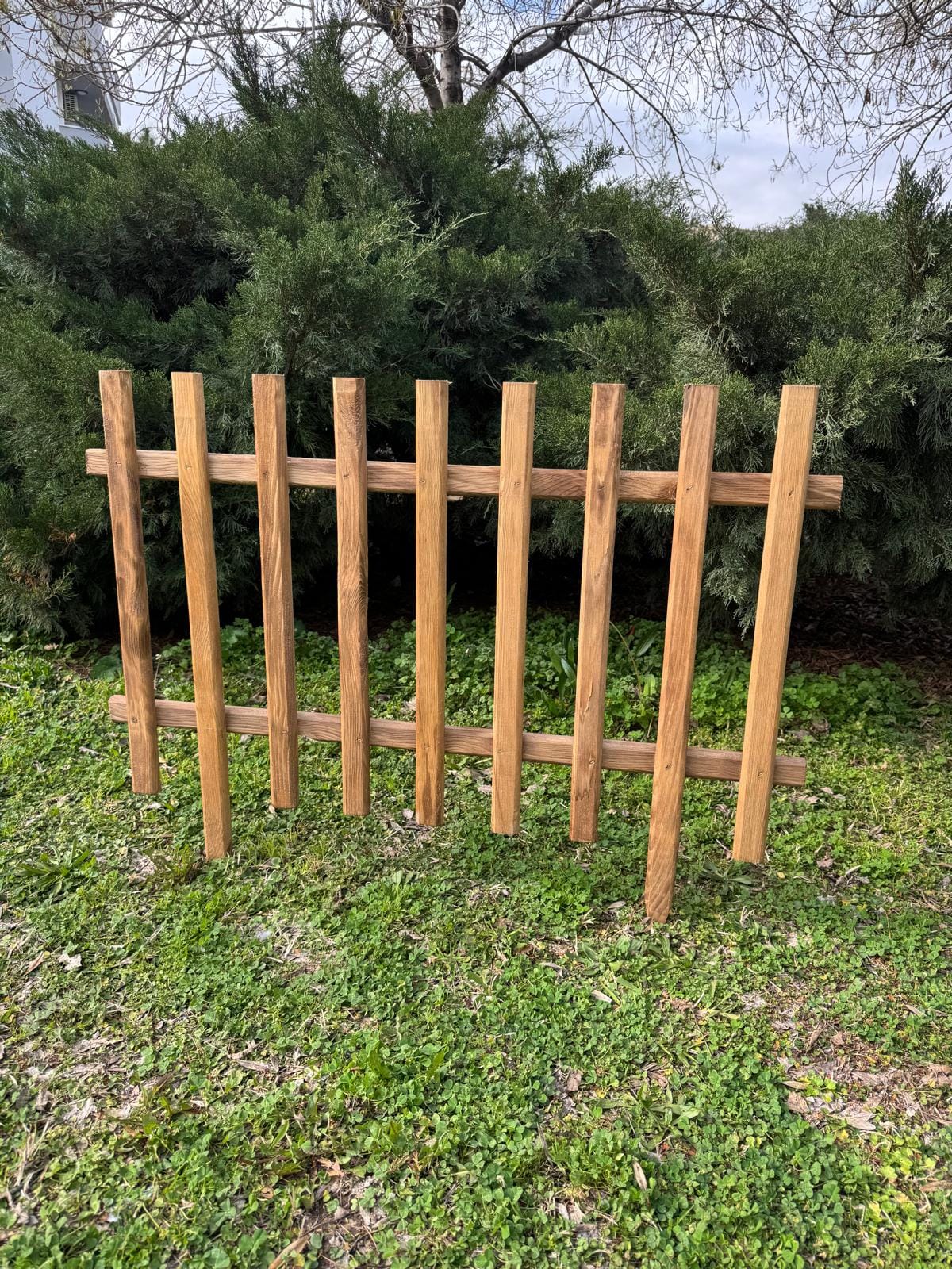 Ahşap Bahçe Çiti 100 cm Dekoratif Çit-3