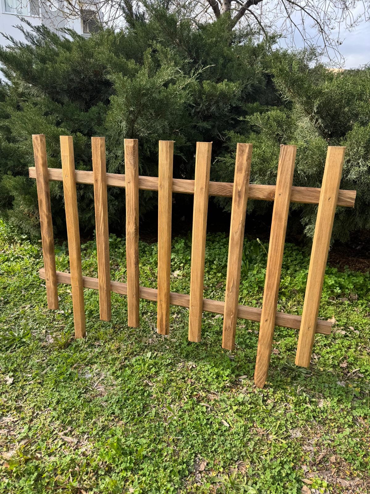 Ahşap Bahçe Çiti 100 cm Dekoratif Çit-6