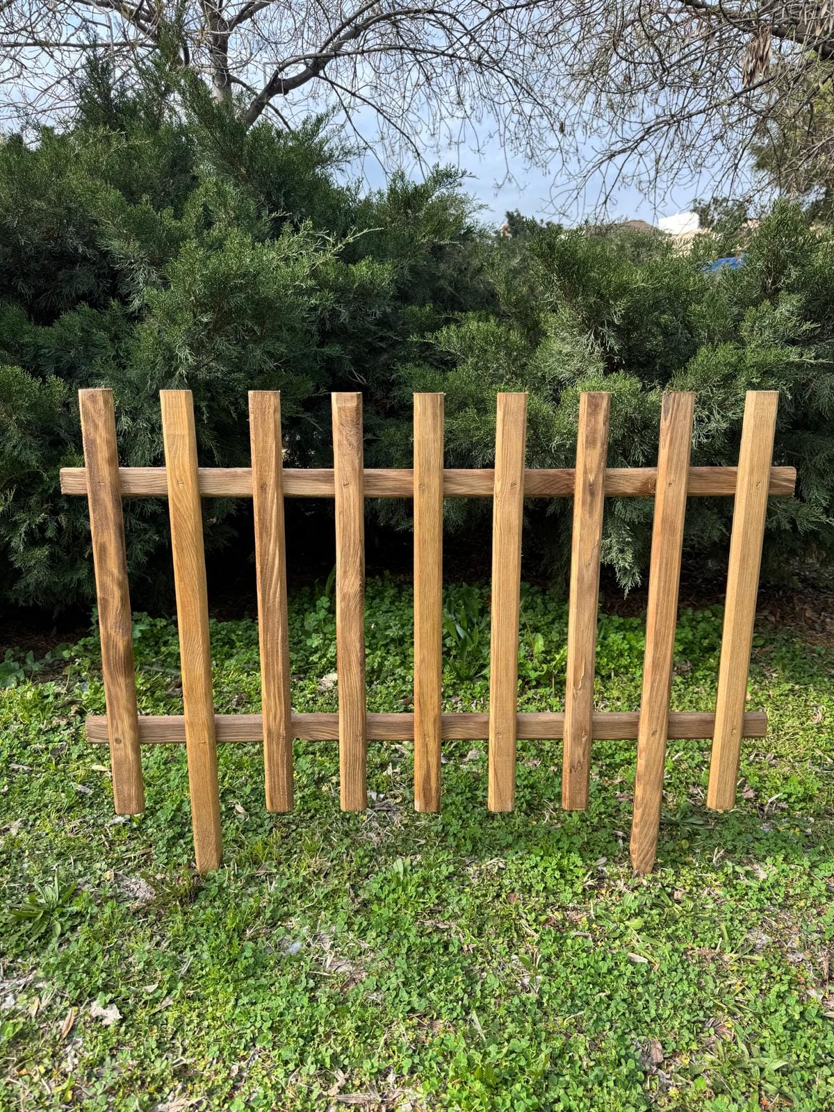 Ahşap Bahçe Çiti 100 cm Dekoratif Çit-7