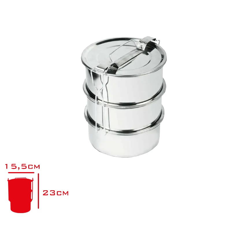 Çelik 3lü Tel Kulplu 2.25 Litre Sefer Tası-2