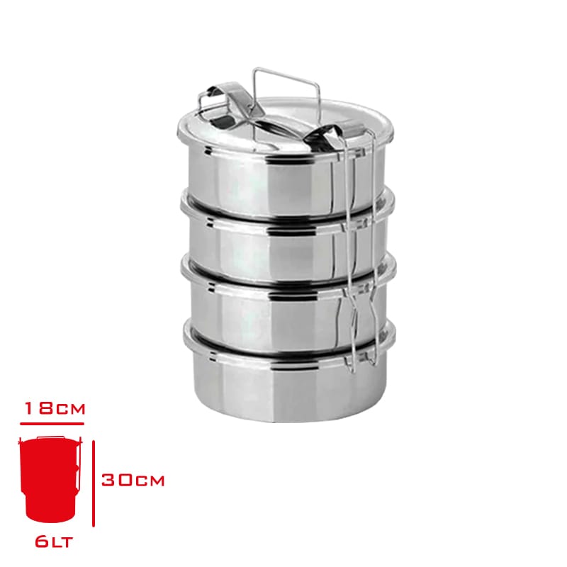 Çelik Isıtılabilir 4lü Vidalı 6 Litre Sefer Tası-2