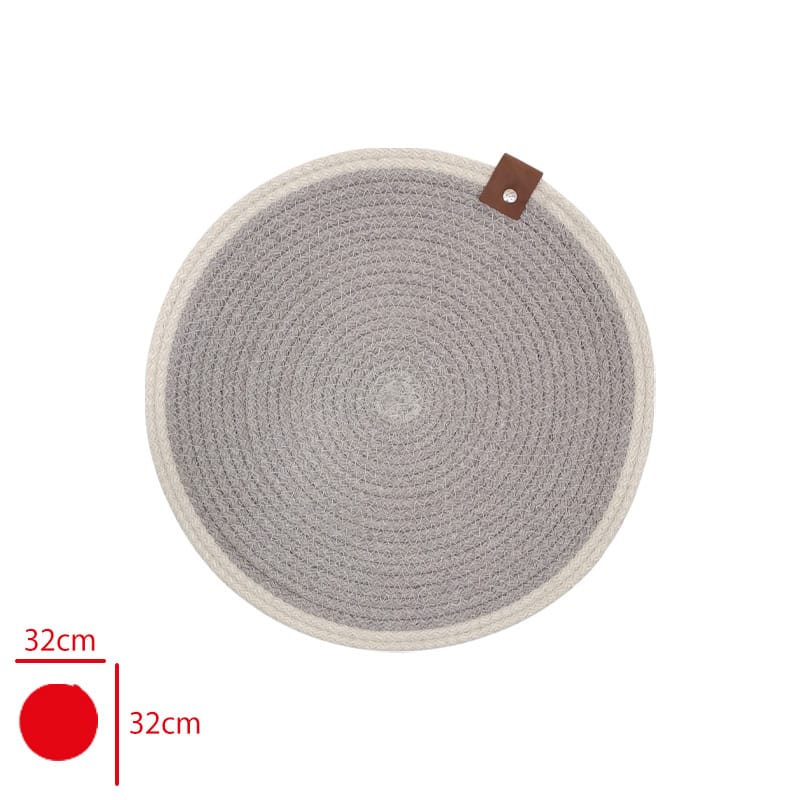 Yuvarlak Koyu Bej Amerikan Servis Yemek Masası Supla 32x32 cm-4