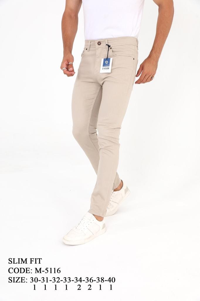 D'Vision Erkek Kot Pantolon Krem M-5116-1