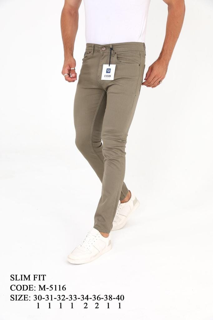 D'Vision Yeşil Erkek Kot Pantolon Slim Fit-1