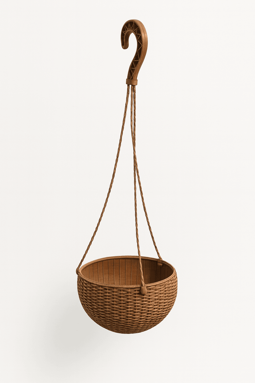 Vovikon Rattan Makrome Naturel Küçük Boy Askılı Saksı-3