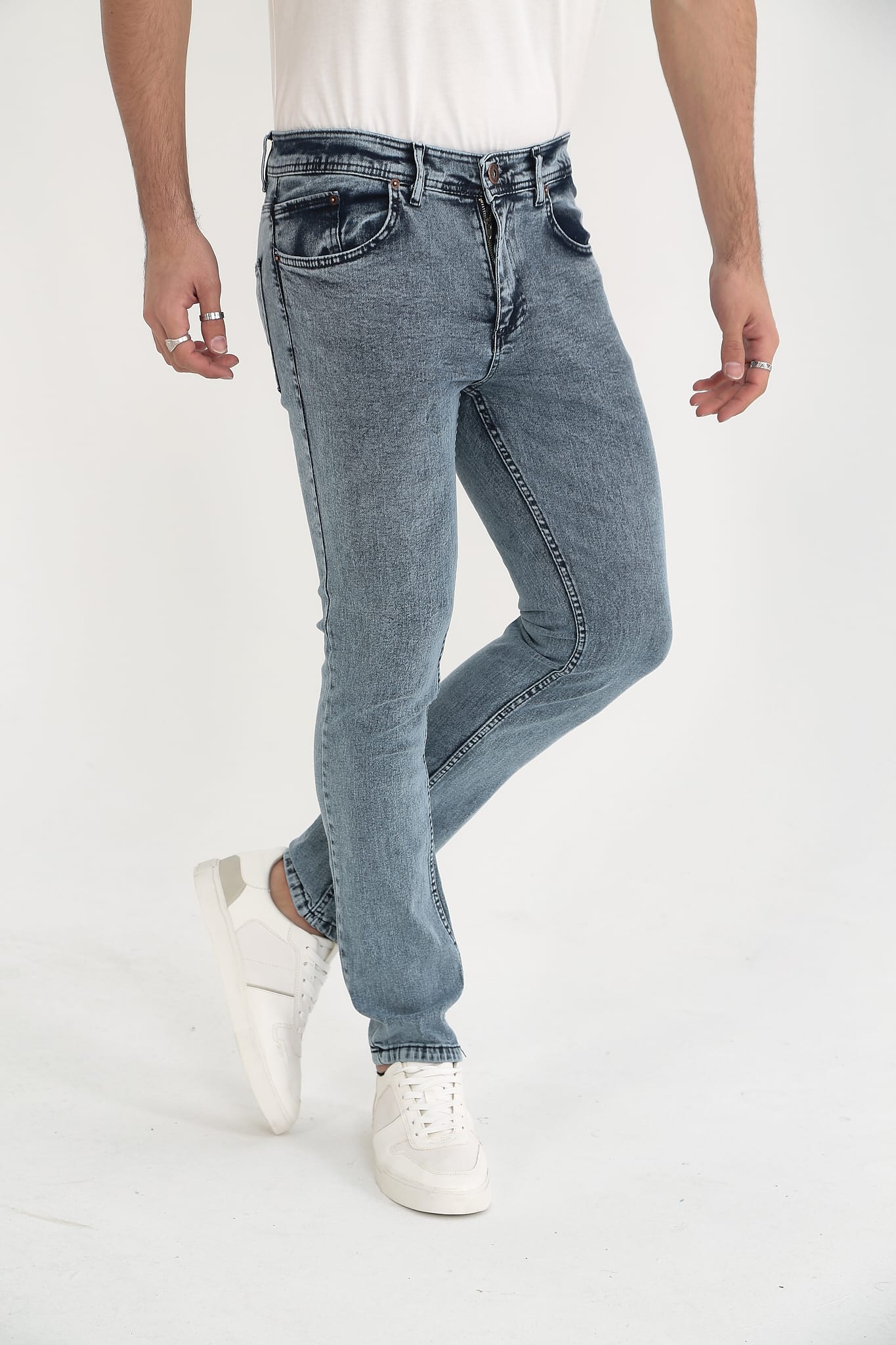 D'Vision Mavi Erkek Kot Pantolon Slim Fit-3