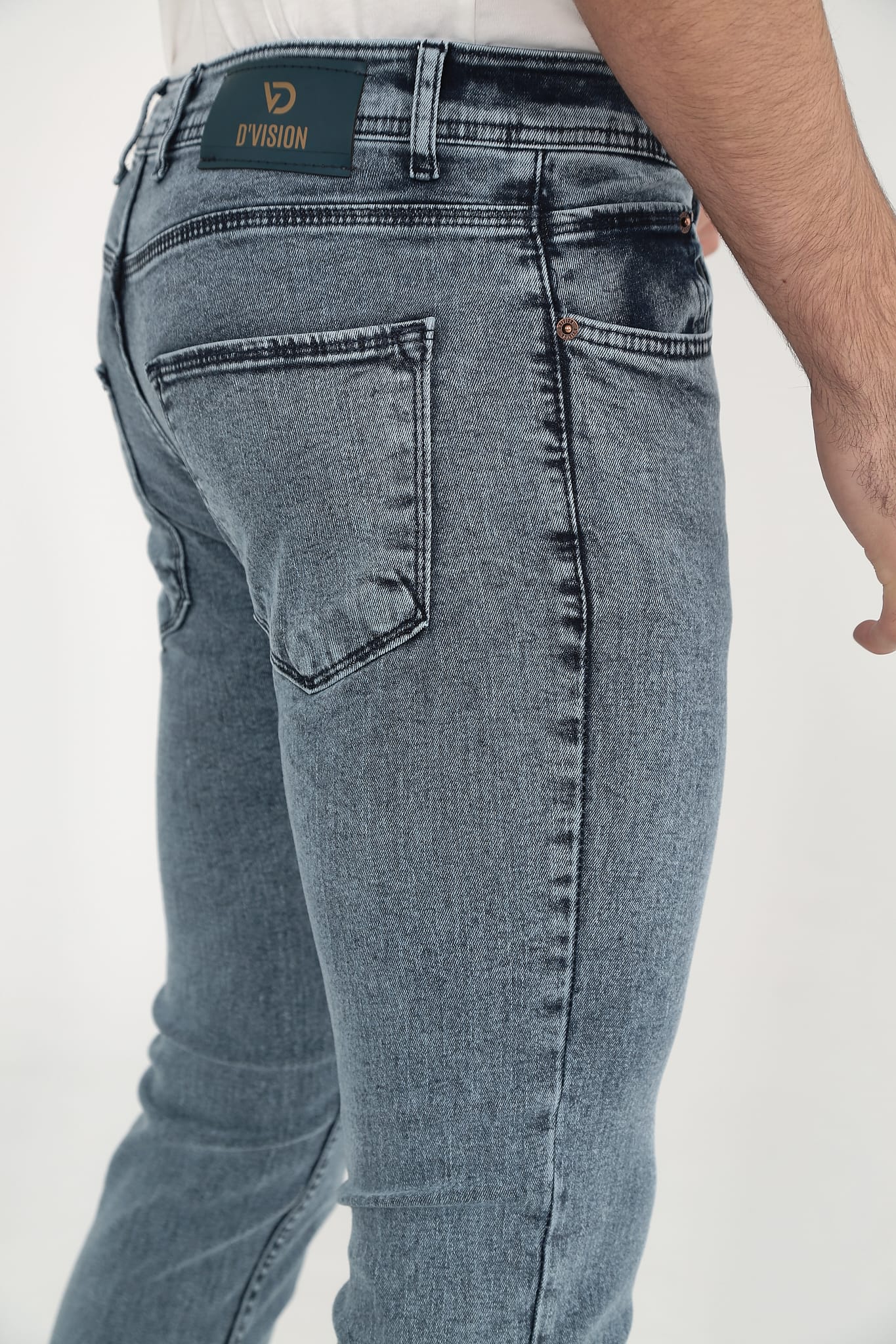 D'Vision Mavi Erkek Kot Pantolon Slim Fit-4