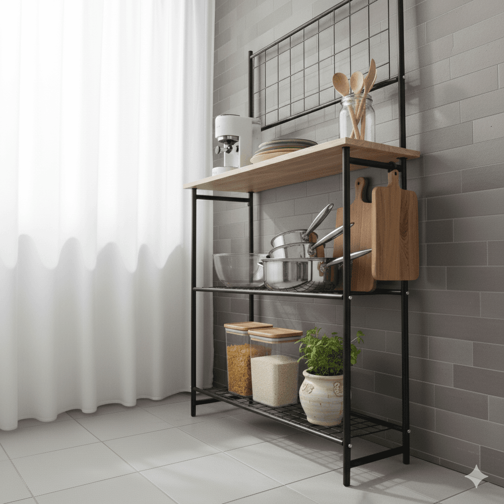 Mutfak Bangosu Fırın Rafı Çok Amaçlı Dolap-3