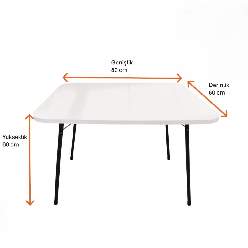 Ahşap Beyaz Katlanır Masa Piknik Masası-5