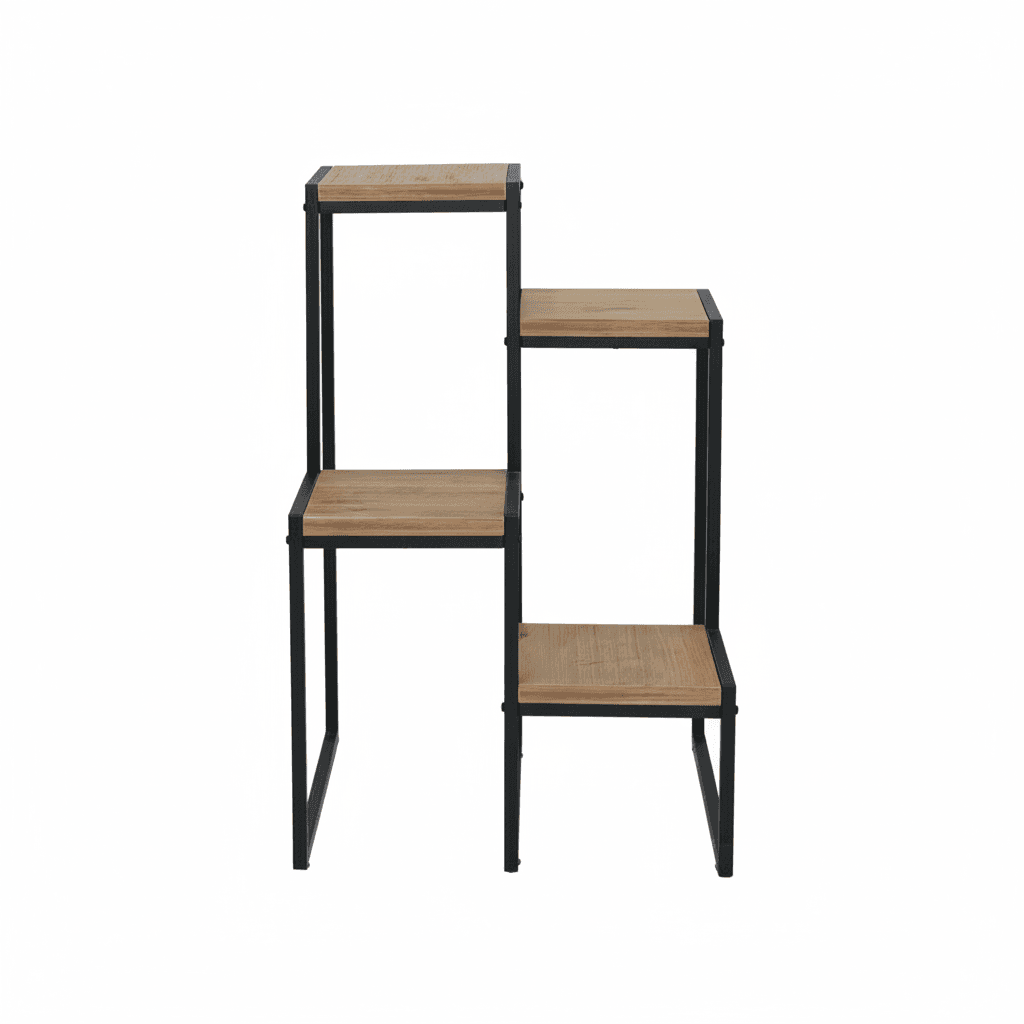 Saksı Standı Metal Gövdeli 4 Raflı Dekoratif Saksılık Çiçeklik-3