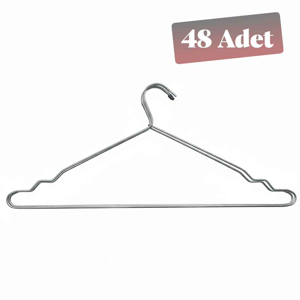 Metal 48 Adet Elbise Kıyafet Askısı Seti-1