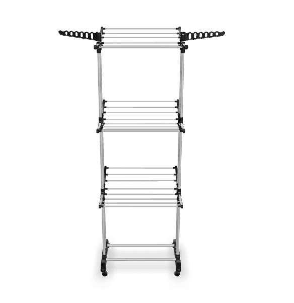 Tekerlekli 3 Katlı Alüminyum Çamaşır Askısı Kurutmalık-1