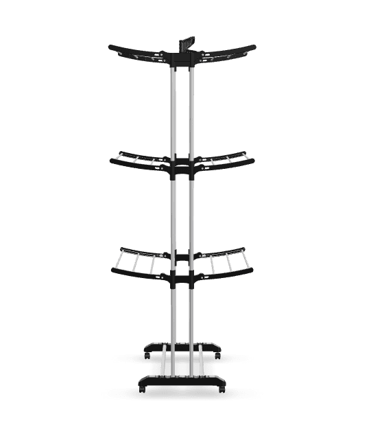 Tekerlekli 3 Katlı Alüminyum Çamaşır Askısı Kurutmalık-3