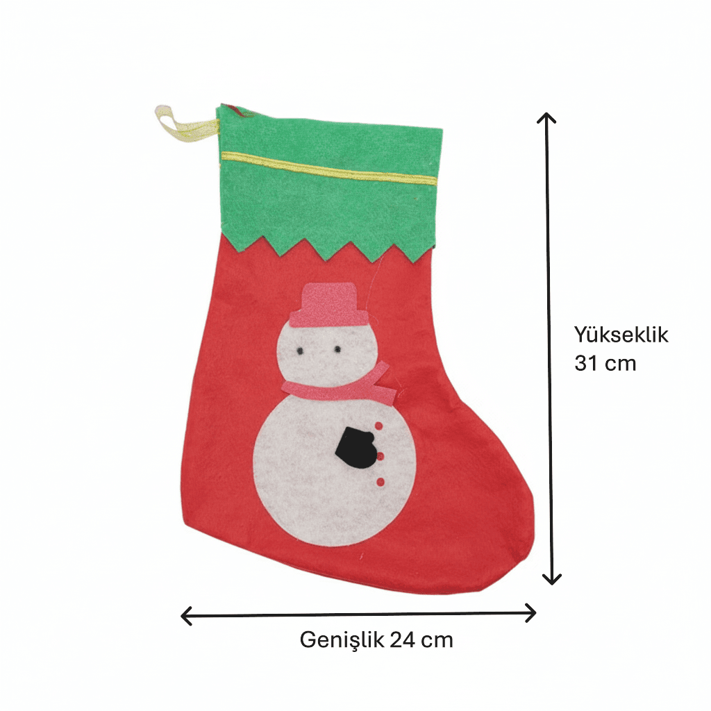 Yılbaşı Süsü Noel Baba Çorabı 4 Adet-5