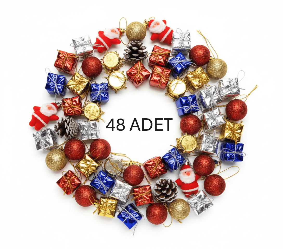 Yılbaşı Ağacı 100 cm Süsleme Seti Kar Spreyi Hediyeli-3