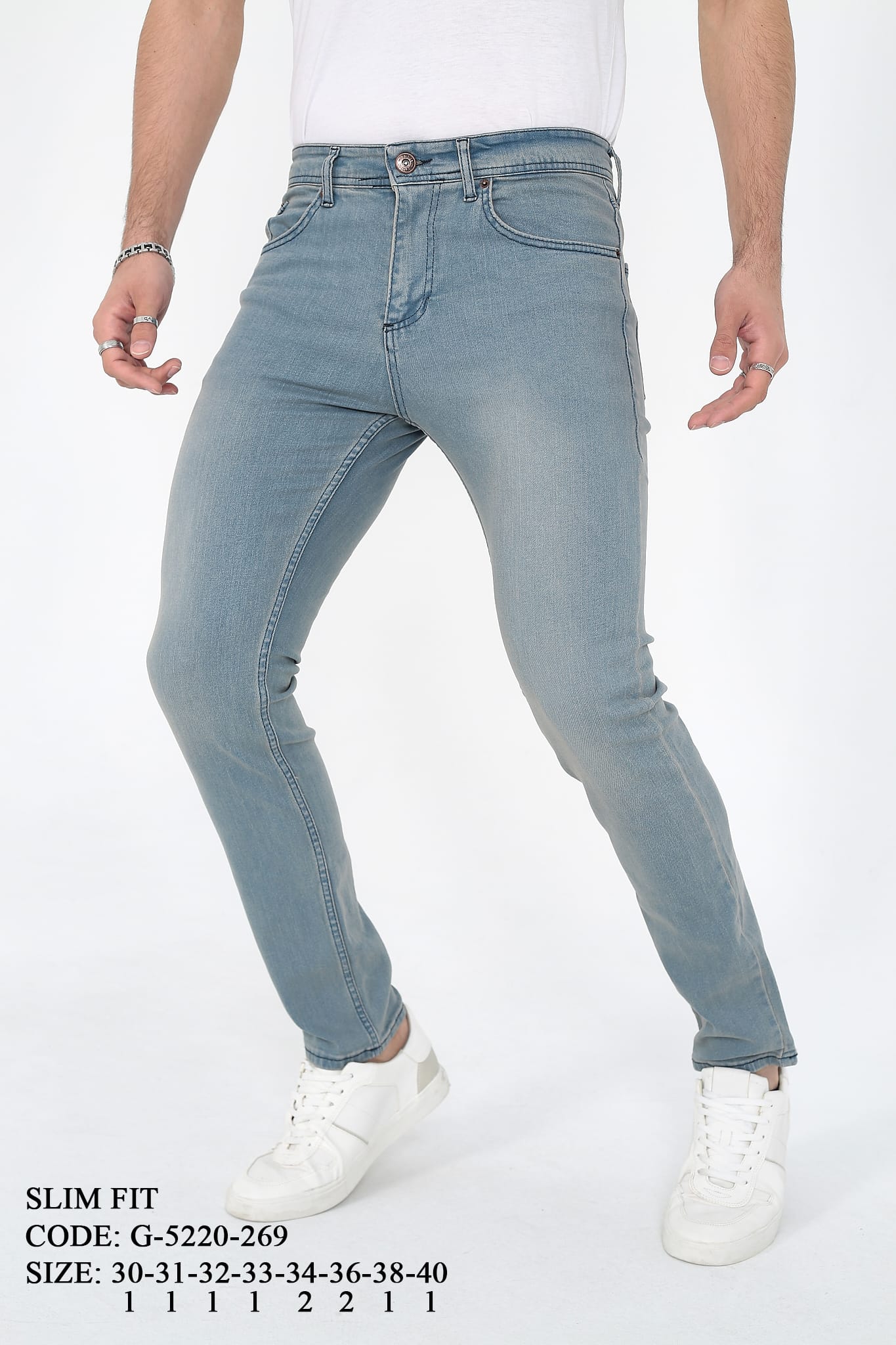 DVision Açık Mavi Erkek Kot Pantolon Slim-3