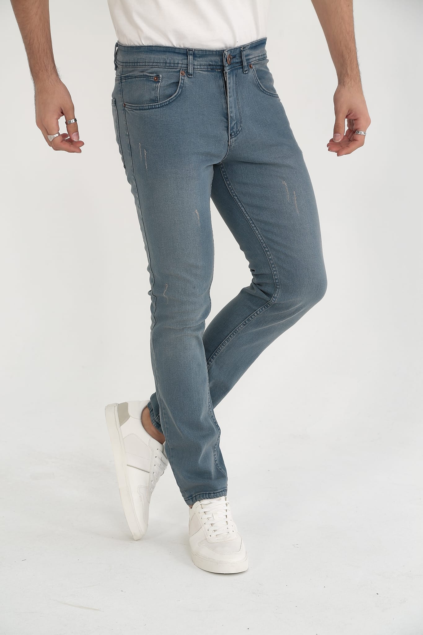 D'Vision Erkek Kot Pantolon Slim Buz Mavi Jean G-5220-267-1