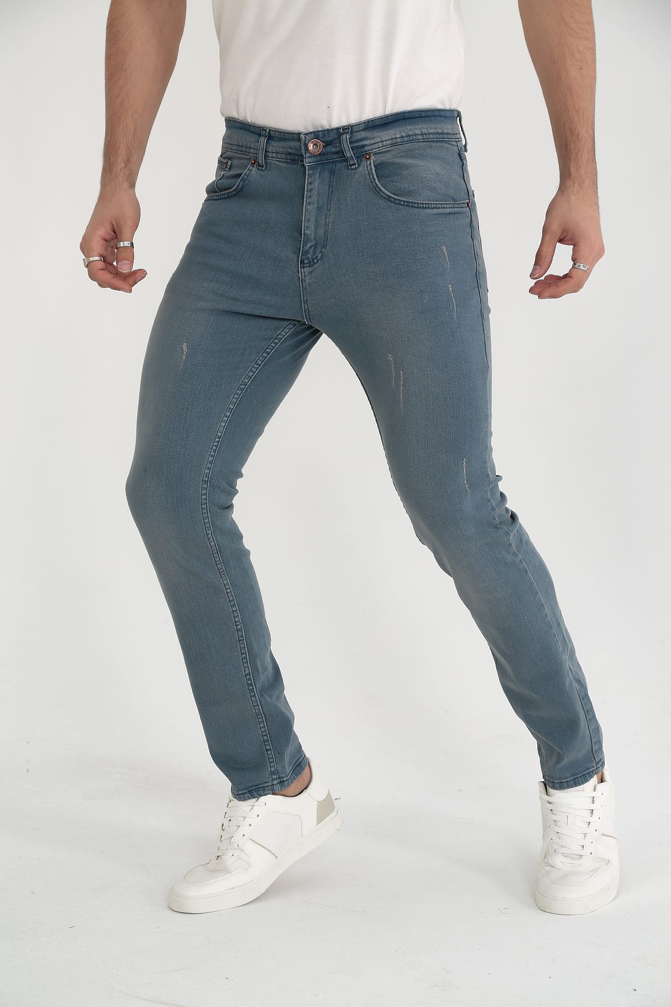D'Vision Erkek Kot Pantolon Slim Buz Mavi Jean G-5220-267-3