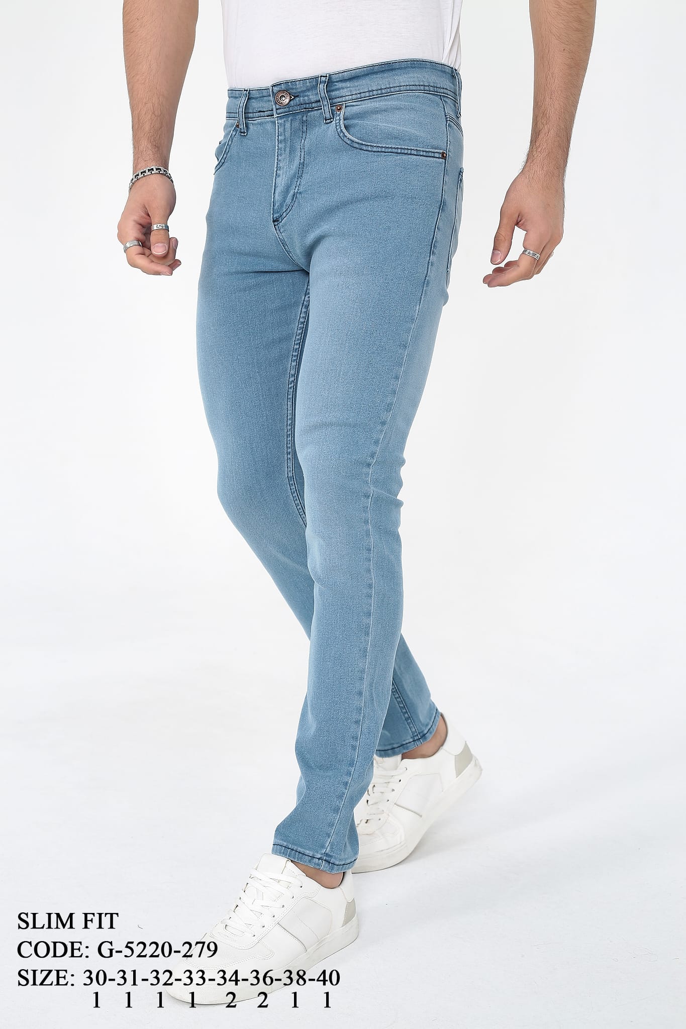 D'Vision Erkek Kot Pantolon G-5220-279 Buz Mavi-1