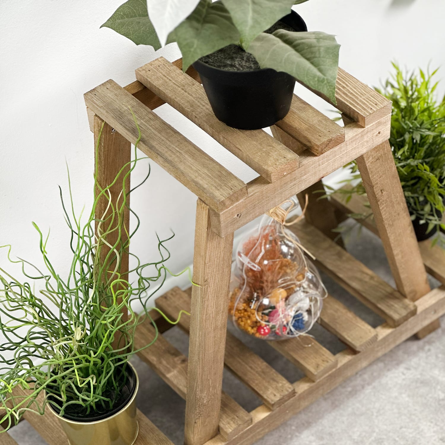 Ahşap Saksı Standı Çiçeklik Raf Stand 2124-3
