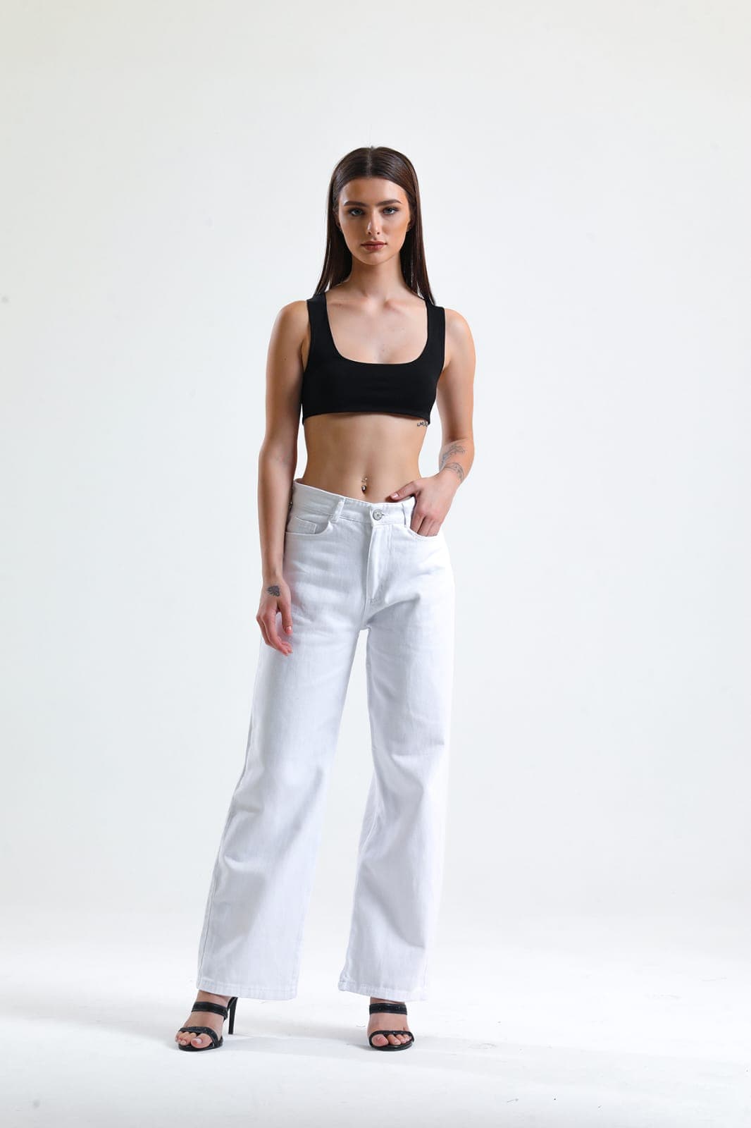 Vovikon KN Beyaz Gabardin Boyfriend Bol Paça Pantolon Vovikon KN Beyaz Gabardin Boyfriend Bol Paça Pantolon - Görsel 1