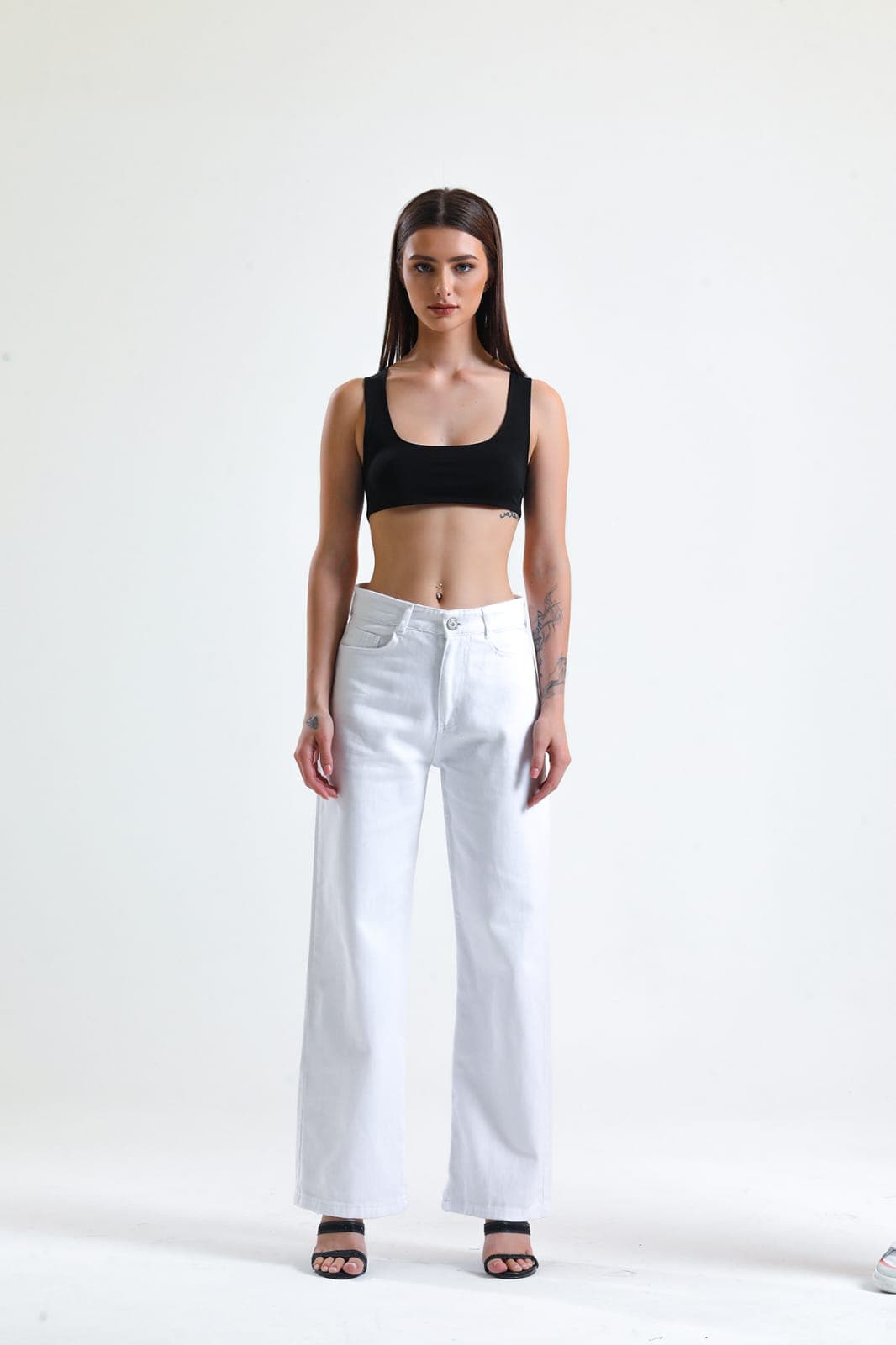 Vovikon KN Beyaz Gabardin Boyfriend Bol Paça Pantolon Vovikon KN Beyaz Gabardin Boyfriend Bol Paça Pantolon - Görsel 2