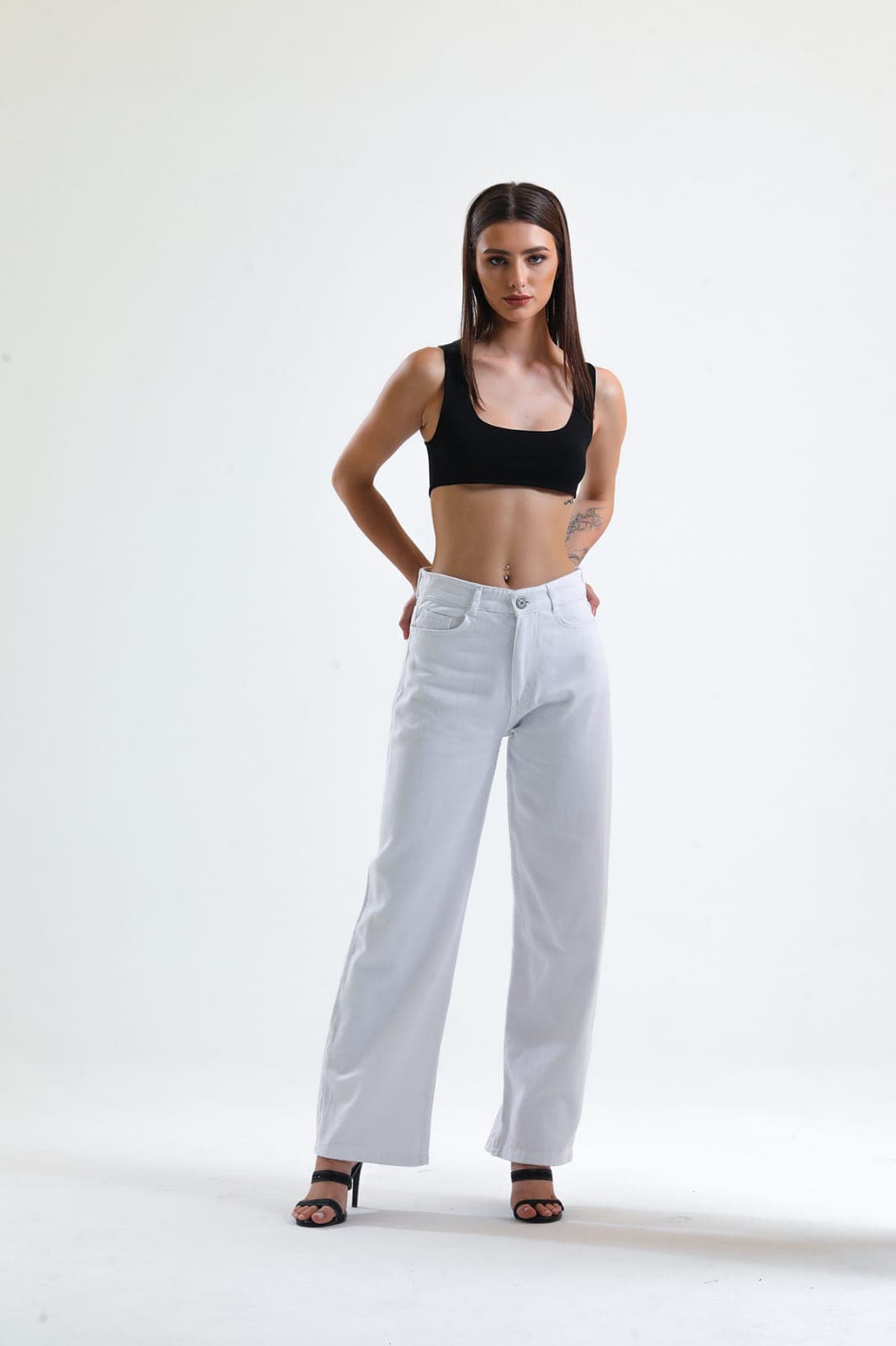 Vovikon KN Beyaz Gabardin Boyfriend Bol Paça Pantolon Vovikon KN Beyaz Gabardin Boyfriend Bol Paça Pantolon - Görsel 4