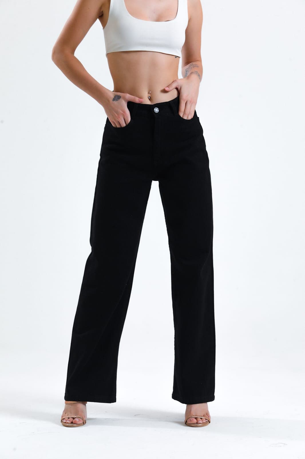 Vovikon KN Siyah Gabardin Boyfriend Bol Paça Pantolon Vovikon KN Siyah Gabardin Boyfriend Bol Paça Pantolon - Görsel 5