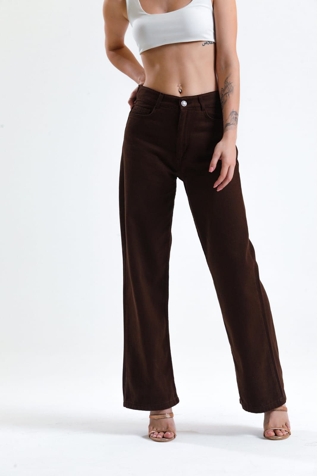 Vovikon KN Kahve Gabardin Boyfriend Bol Paça Pantolon Vovikon KN Kahve Gabardin Boyfriend Bol Paça Pantolon - Görsel 2