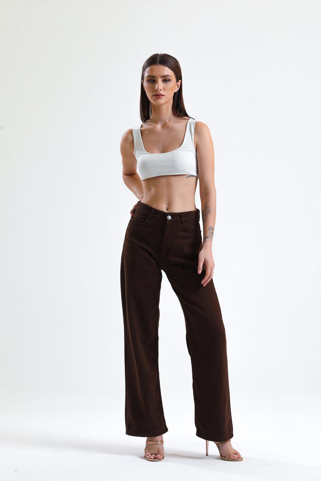 Vovikon KN Kahve Gabardin Boyfriend Bol Paça Pantolon Vovikon KN Kahve Gabardin Boyfriend Bol Paça Pantolon - Görsel 6