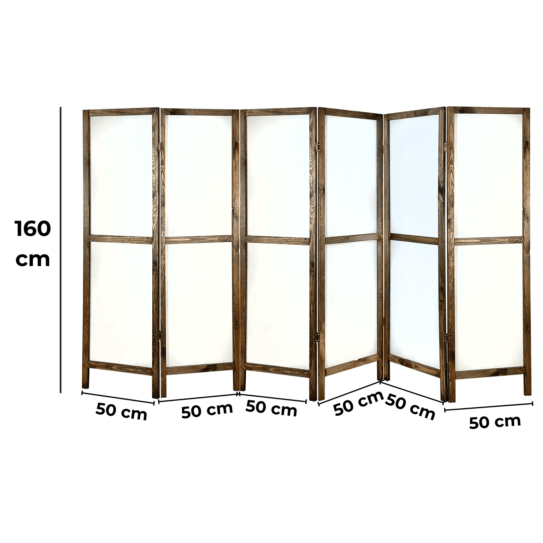 Ahşap Kumaş Katlanır 6 Kanat Paravan Oda Bölme Seperatör